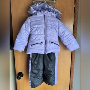Arctic Quest Baby Girl 18 Mo Colorblock Snow Suit/Overall & Puffer Jacket/Coat
